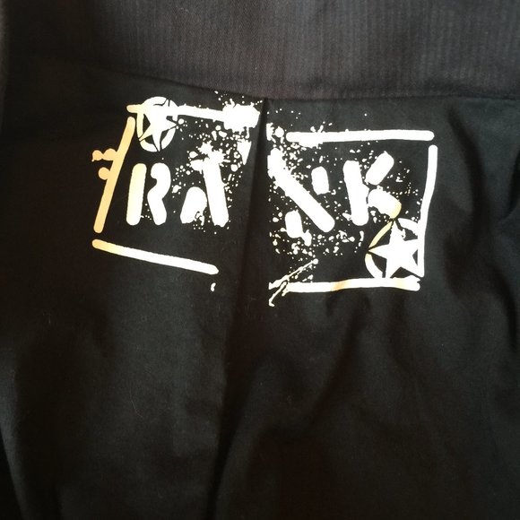 RANK Vintage Black Band Style Jacket XL Retro Button Cotton Blend Rocker Blazer - Picture 7 of 13